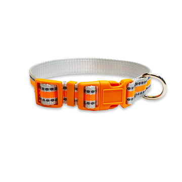Pawsindia Reflective Nylon Collar for Small Dogs - Orange